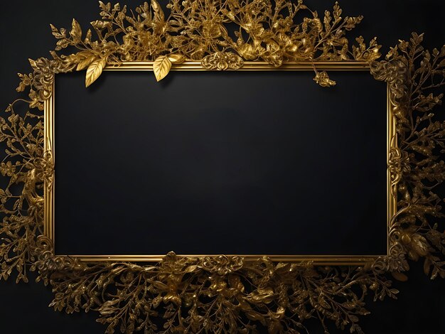 Photo golden frame isolated