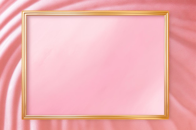 Golden frame on pink abstract background