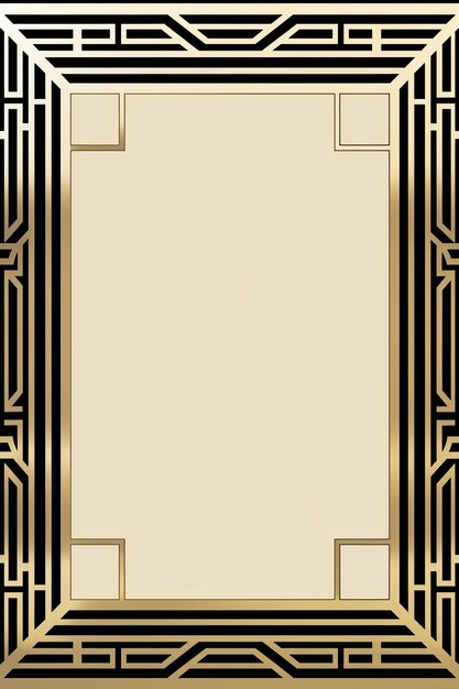 Photo a golden frame with a black and gold design