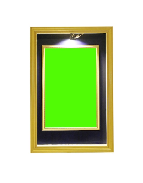 Golden frame with green space This has clipping path