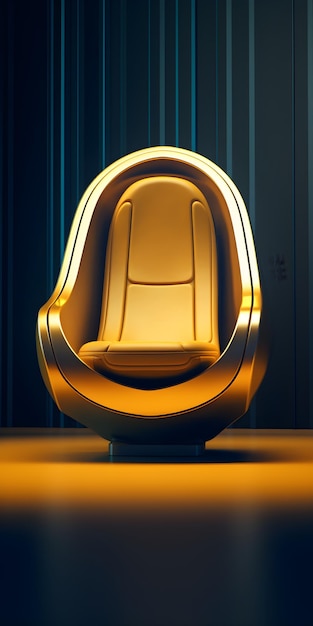 Photo a golden futuristic chair