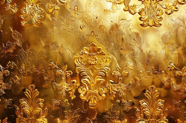 Золотой сад Золотая стена, украшенная изящными цветочными мотивами, излучающими естественное великолепие