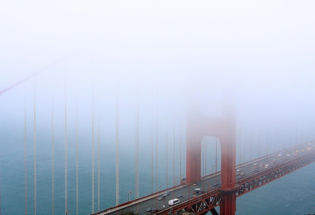 Golden gate bridge in fog