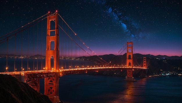 Golden Gate Bridge in de nacht