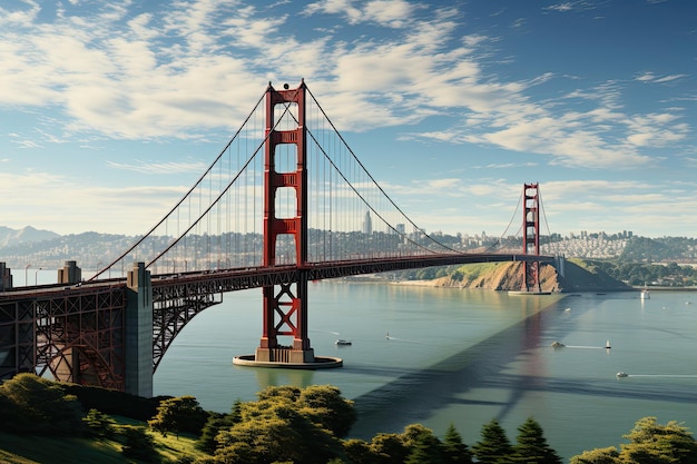 사진 샌프란시스코의 골든게이트 다리 (golden gate bridge) 또는 미국 브루클린 다리 (brooklyn bridge) 는 미국의 해협을 가로지르는 큰 은 서스펜션 다리이다.