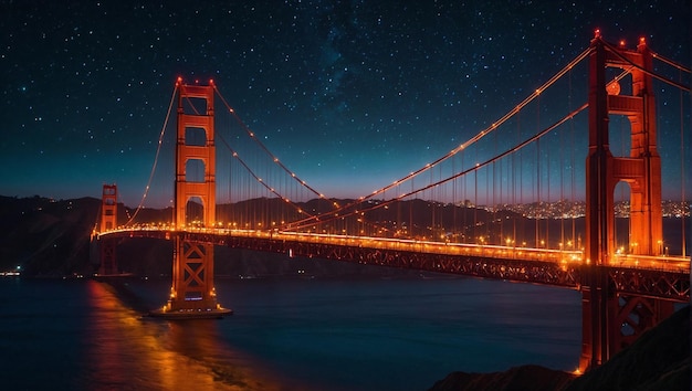 golden gate bridge on the night