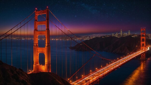 golden gate bridge on the night