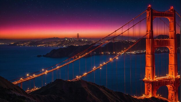 golden gate bridge on the night