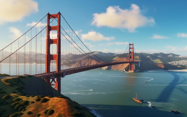 Golden Gate Bridge-panorama Iconisch San Francisco Oriëntatiepunt Generatieve AI