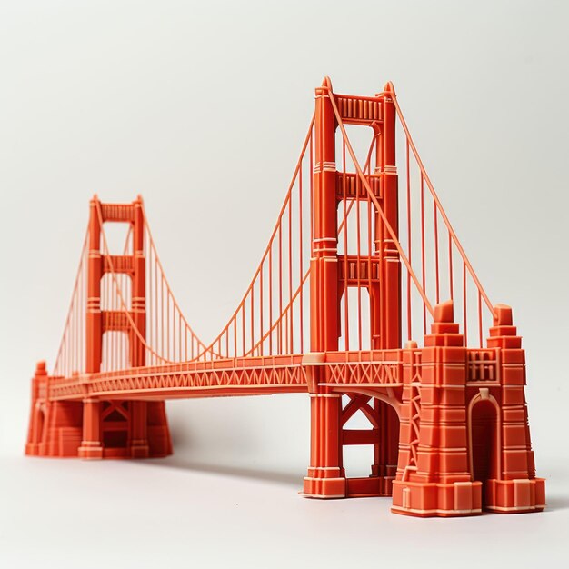 Photo golden gate bridge san francisco california usa with 3d craft and isolated background