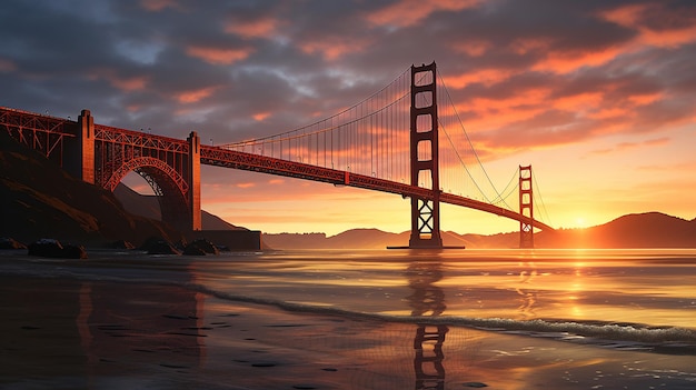 The Golden Gate Bridge at Sunset San Francisco