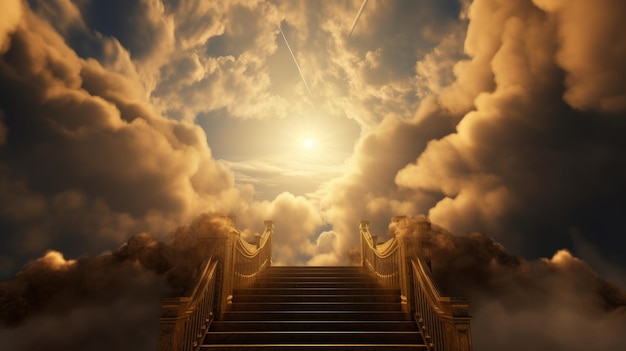 Golden Gates of Heaven with Glowing Light