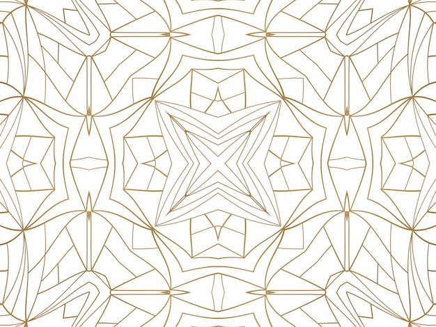 golden geometric abstract background on white. pattern for decoration and design, symmetrical pattern of gold color