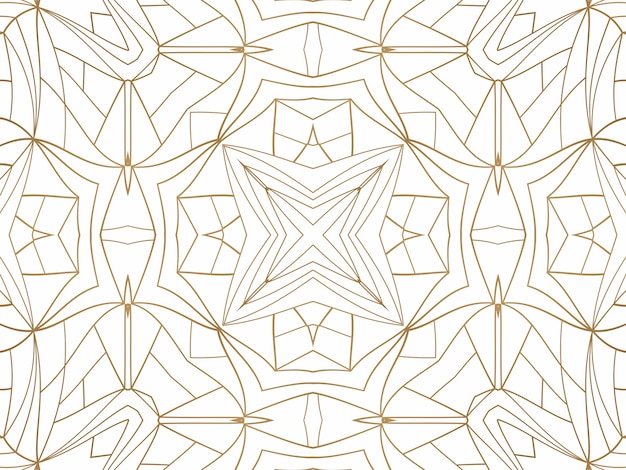 Photo golden geometric abstract background on white. pattern for decoration and design, symmetrical pattern of gold color