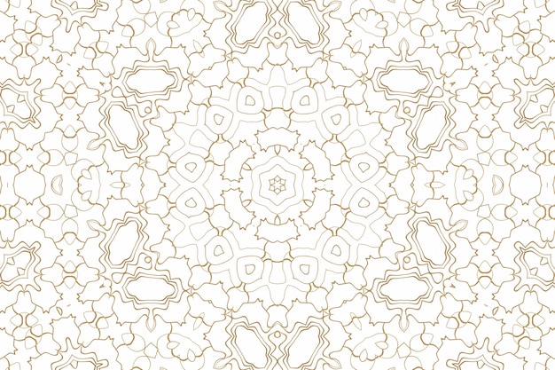 Golden geometric abstract background on white. Pattern for decoration and design, symmetrical pattern of gold color