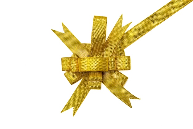 Photo golden gift bow