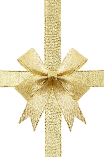 Photo golden gift bow