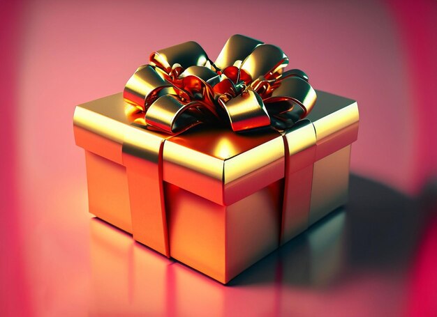 golden gift box for valentine day