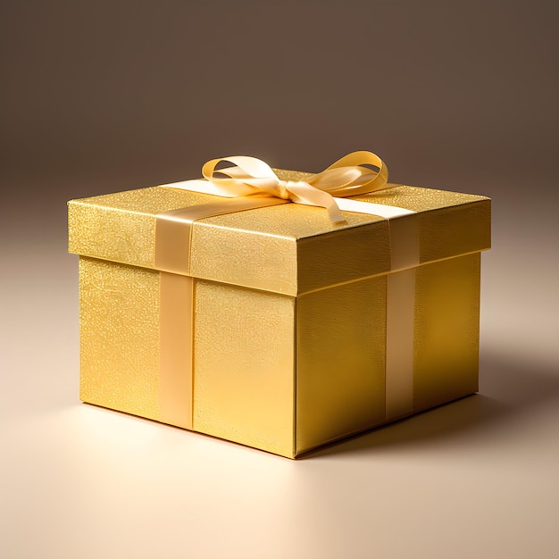 Photo golden gift box