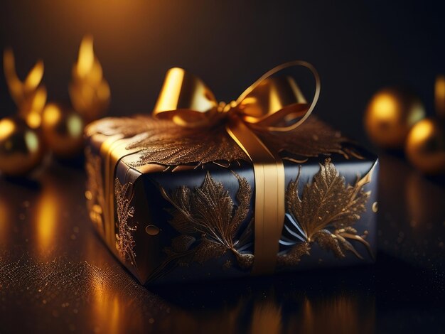 A golden giftbox background