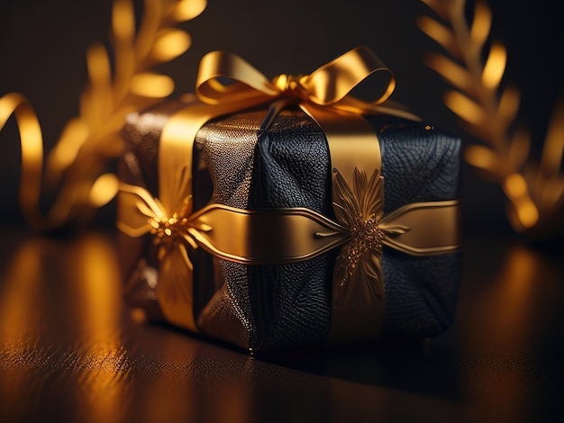 A golden giftbox background