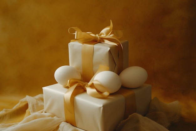 Photo golden gifts a collection of elegantly wrapped presents