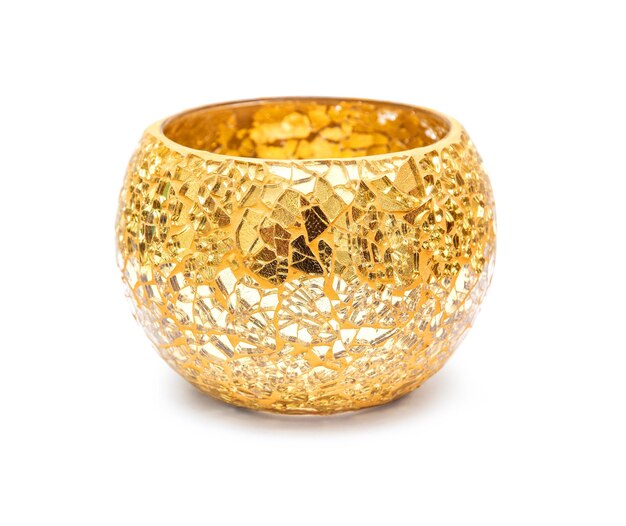 golden glass vase isolated