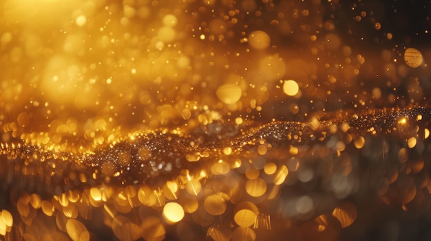 Golden glitter and bokeh background AI generated Image