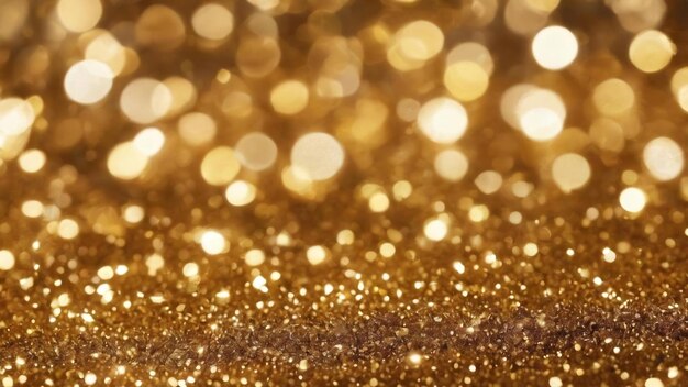 Golden glitter closeup background unfocused