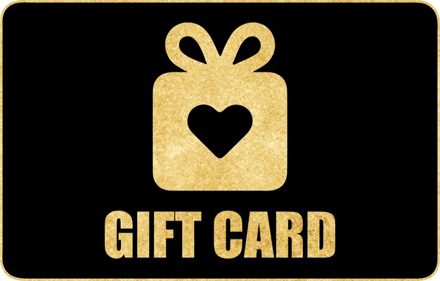 Photo golden glitter gift card gold glitter gift card