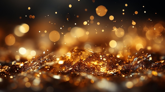 Golden Glitter Light Abstract Generative AI Background