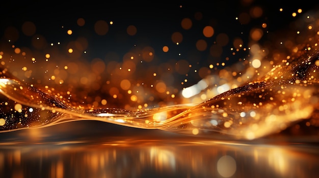 Golden Glitter Light Abstract Generative AI Background