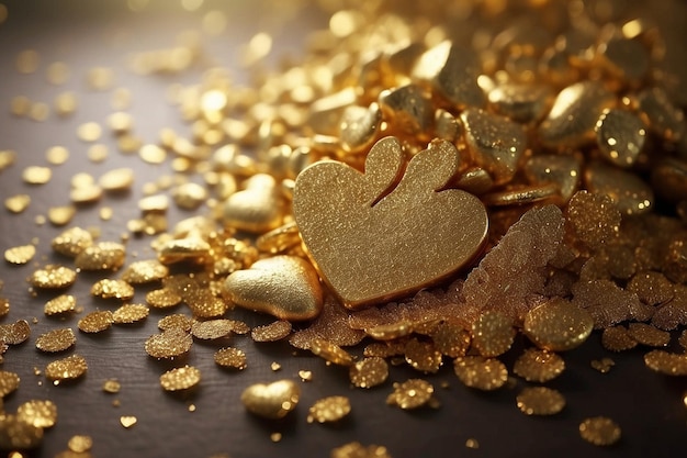 Photo golden glitter love