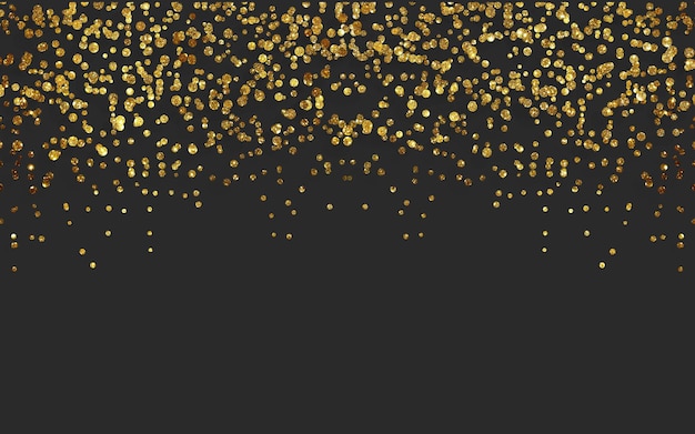 Photo golden glitter sparkle on black background