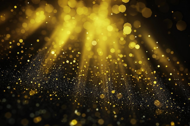 Photo golden glitter vintage lights background gold and black de focused