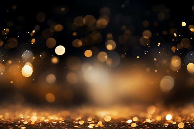 golden glitter vintage lights background gold and black defocused