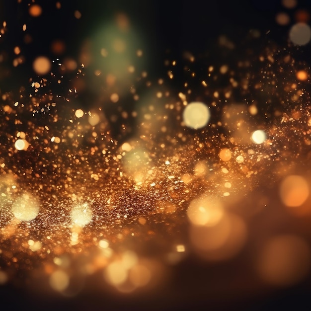 Golden glitter vintage lights background