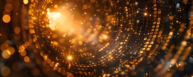 golden glittered futuristic background with numerical and symbolic elements concept futuristic theme golden glitter numerical elements symbolic elements