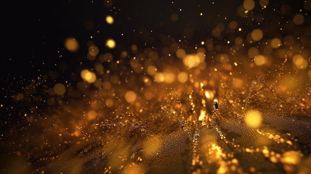 Golden glittering particles background Generative AI AIG21