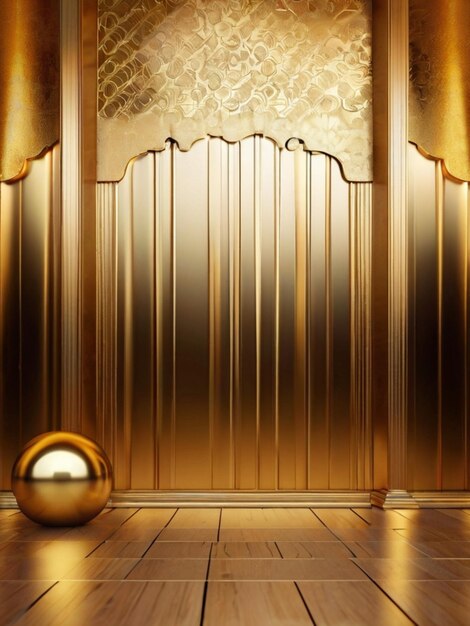 Golden gradient room interior background