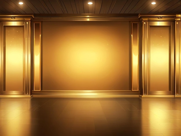 Golden gradient room interior background