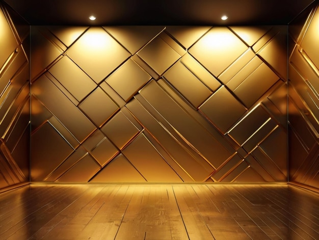 Golden gradient room interior background