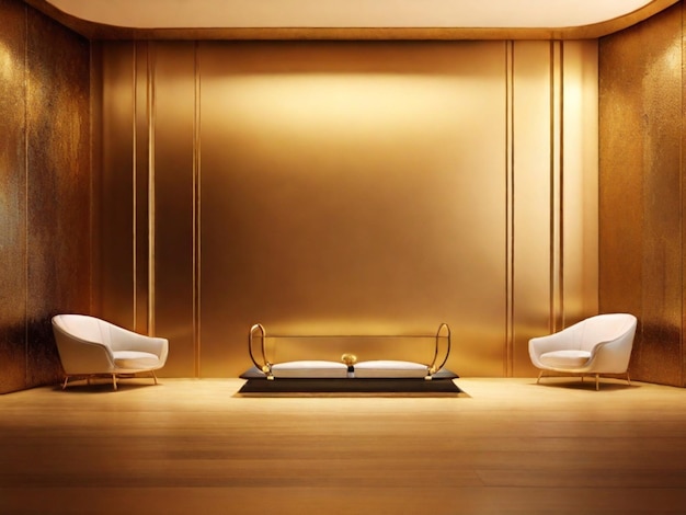 Фото Золотой градиент внутреннего фона комнаты