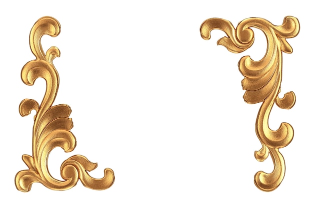 Foto golden gypsum bagetnye cornici ed elemento stucco weave pattern ornament 3d rendering