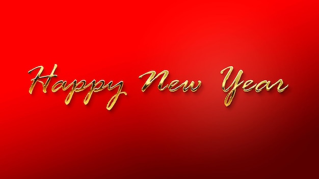 Golden happy new year text calligraphy for posters and banner and also for social media creative