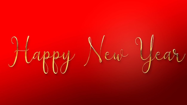 Golden happy new year text calligraphy for posters and banner and also for social media creative