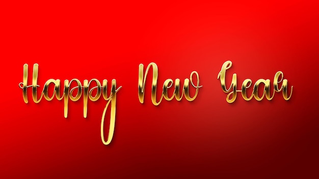 Photo golden happy new year text calligraphy for posters and banner and also for social media creative