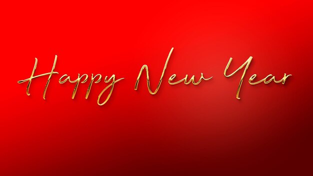 Photo golden happy new year text calligraphy for posters and banner and also for social media creative