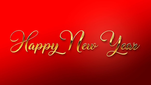 Photo golden happy new year text calligraphy for posters and banner and also for social media creative