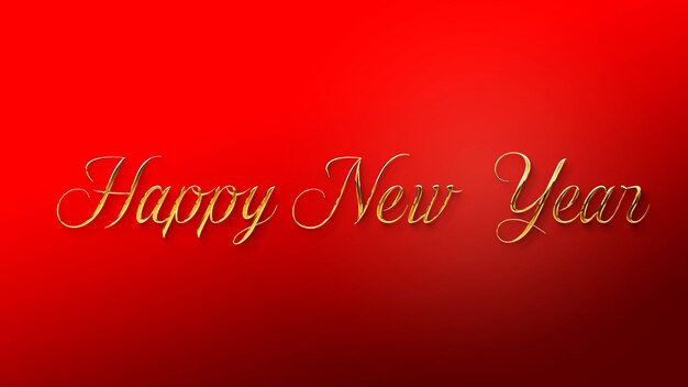 Photo golden happy new year text calligraphy for posters and banner and also for social media creative